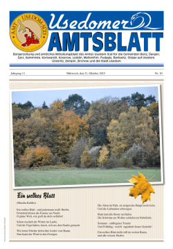 Ein welkes Blatt - Amt Usedom-S&uuml;d