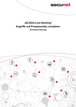 „SCADA-Live-Hacking“ Angriffe auf Prozessnetze verstehen