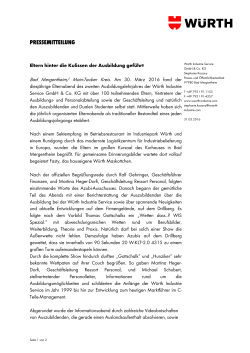 pressemitteilung - Würth Industrie Service GmbH & Co. KG