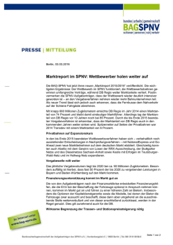 der Pressemitteilung  - BAG-SPNV