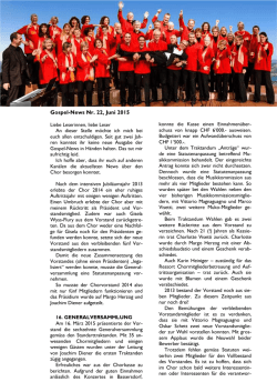 Gospel-News Nr. 22, Juni 2015