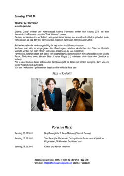 Jazz is Soultalk! Vorschau M&auml;rz
