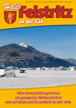 Ausgabe 26/2015 - Gemeinde Feistritz an der Gail