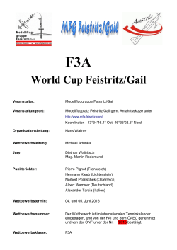 Ausschreibung F3A Wold Cup 2016