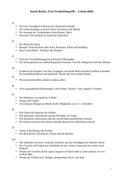 Isaiah Berlin, Zwei Freiheitsbegriffe &ndash; Lekt&uuml;rehilfe