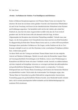 Ironie - Deutsche Thomas Mann