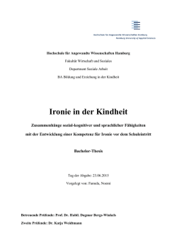 Ironie in der Kindheit - Dokumentenserverhosting der SUB