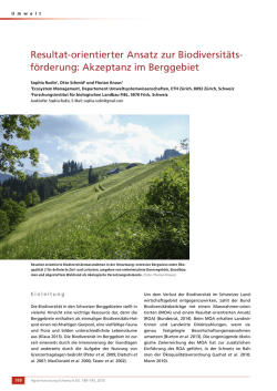 Resultat-orientierter Ansatz zur Biodiversitäts
