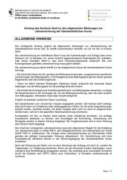 Directives du compte de r&eacute;sultat des cours interentreprises