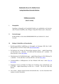 Publikationsverzeichnis Dr. Matthias Fervers