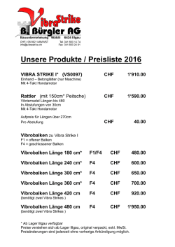 Unsere Produkte / Preisliste 2015