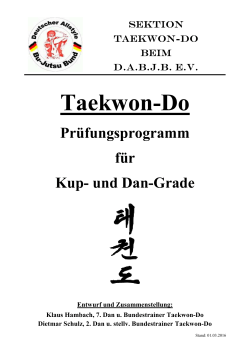Prüfungsprogramm TKD im DABJB - Taekwondo