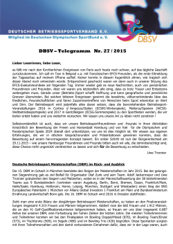 DBSV-Telegramm - BSG Pneumant Fürstenwalde eV