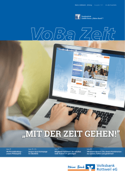 Kundenzeitung VoBa Zeit - Ausgabe: 01|2015