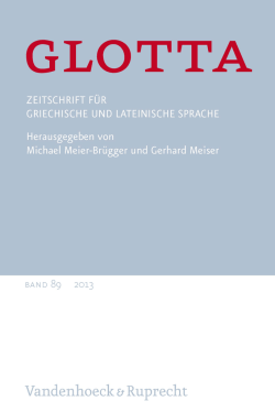 Glotta &mdash; Zeitschrift f&uuml;r Griechische und lateinische Sprache