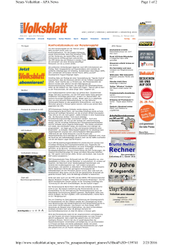 Page 1 of 2 Neues Volksblatt - APA News 2/23/2016 http://www