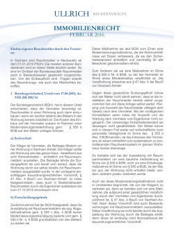 Immobilienrecht Februar 2016