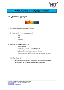 Was muss ich ueber Reiniger wissen