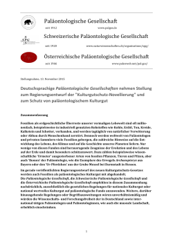 Kulturgutschutz-–Novellierung - Paläontologische Gesellschaft