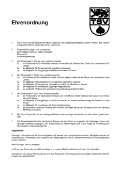 Ehrenordnung - TSV Schlechtbach