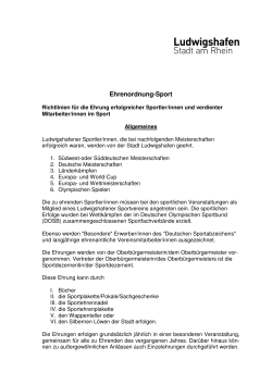 Ehrenordnung Sport (Stand 2015)