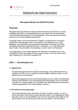 Ehrungsrichtlinien