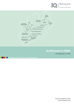 IQ Netzwerk in NRW &ndash; Die Teilprojekte im Profil