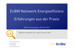EnBW Netzwerk Energieeffizienz Erfahrungen aus der Praxis