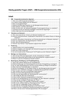 H&auml;ufig gestellte Fragen zu Kooperationsnetzwerken - PDF