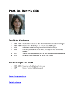 Prof. Dr. Beatrix Süß - CGT