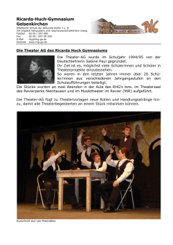 Theater AG-Chronologie - Ricarda-Huch