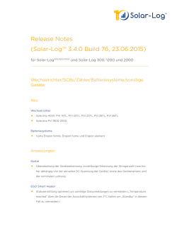 Release Notes (Solar-Log™ 3.4.0 Build 76, 23.06.2015)