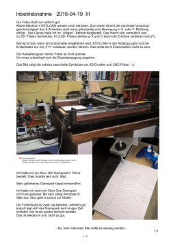 Inbetriebnahme 2016-04