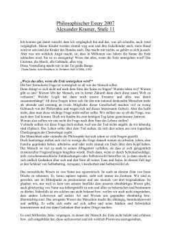 Philosophischer Essay 2007 Alexander Kramer, Stufe 11