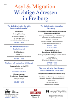 Asyl & Migration: Wichtige Adressen in Freiburg
