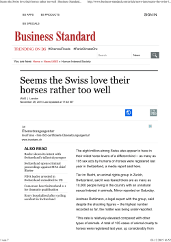 Seems the Swiss love their horses rather too well
