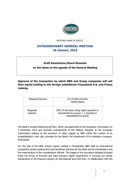 Draft Resolutions/Board Remarks on the items of the Agenda of the