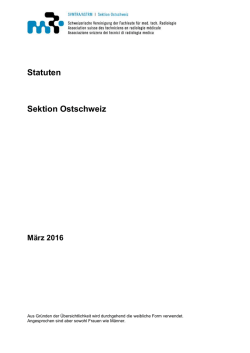 Statuten Sektion Ostschweiz