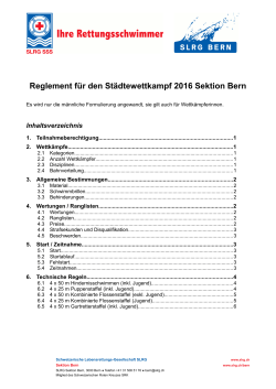 Reglement für den Städtewettkampf 2016 Sektion Bern