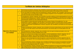 Tarifblatt der Sektion Wildspitze
