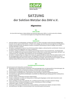 Satzung zum - DAV Sektion Wetzlar
