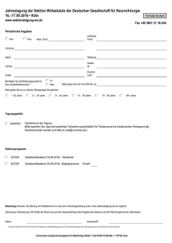 Jahrestagung der Sektion Wirbels&auml;ule der Deutschen Gesellschaft