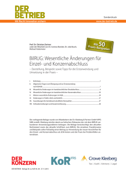 BilRUG: Wesentliche Änderungen für Einzel