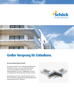 Gro&szlig;er Vorsprung f&uuml;r Eckbalkone.