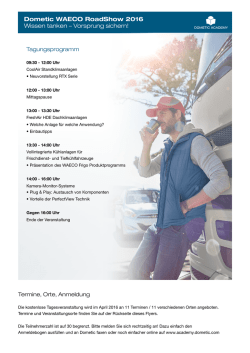 Dometic WAECO RoadShow 2016 Wissen tanken &ndash; Vorsprung