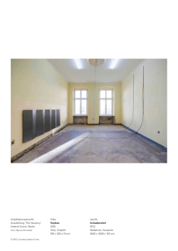 Installationsansicht Ausstellung `The Vacancy` Galerie