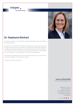 Dr. Stephanie Reinhart