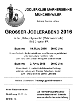 GROSSER JODLERABEND 2016