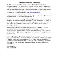 Zweifel an der Kompetenz der Bürgermeisterin