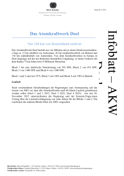 Infoblatt Atomkraftwerk Doel_2015